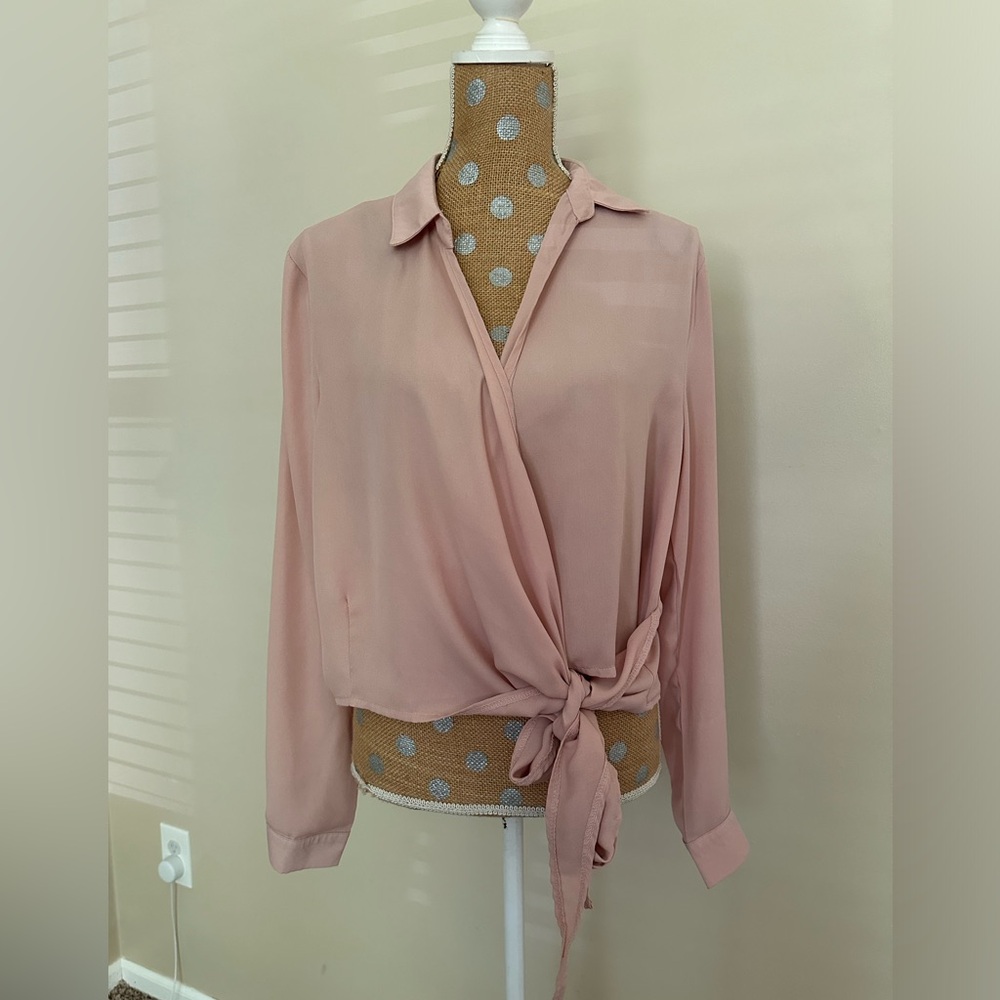 Missguided Pink Blush Wrap Blouse